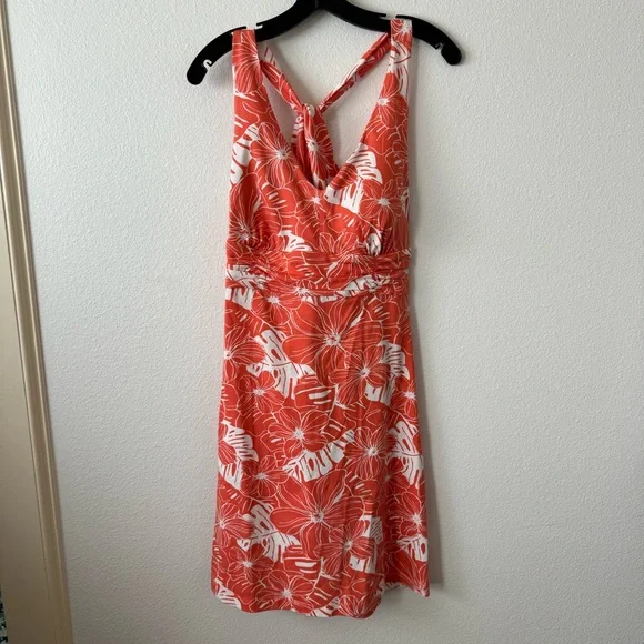 Tommy Bahama Orange White Floral Dress - Picture 2 of 5